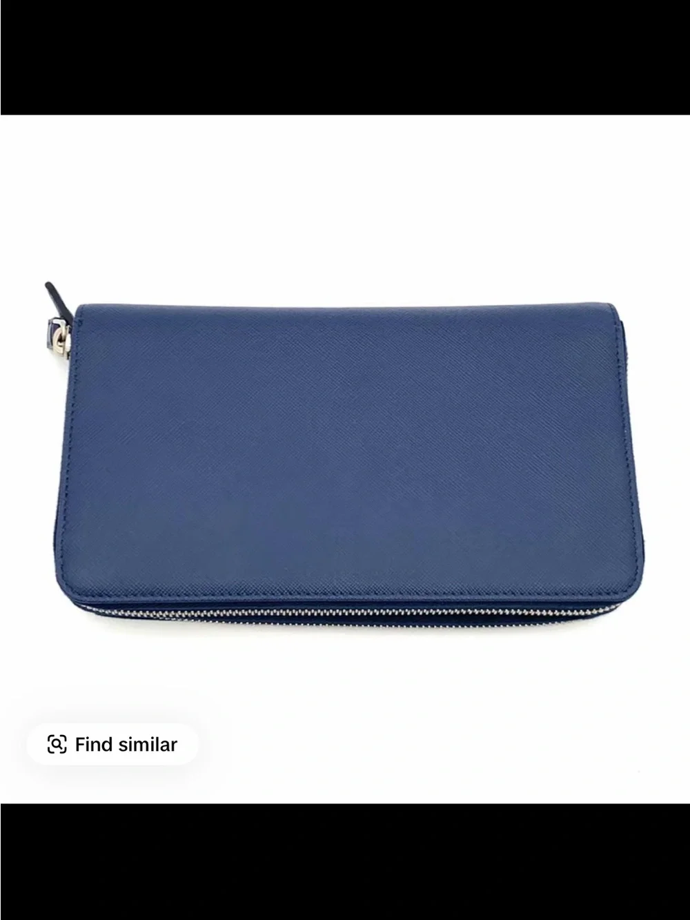 Prada Blue Saffiano Zip-Around Wallet - Picture 5 of 6